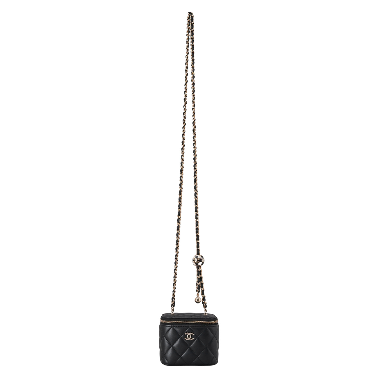 CHANEL(USED)샤넬 AP1447 램스킨 체크볼 베니티 미니 크로스백