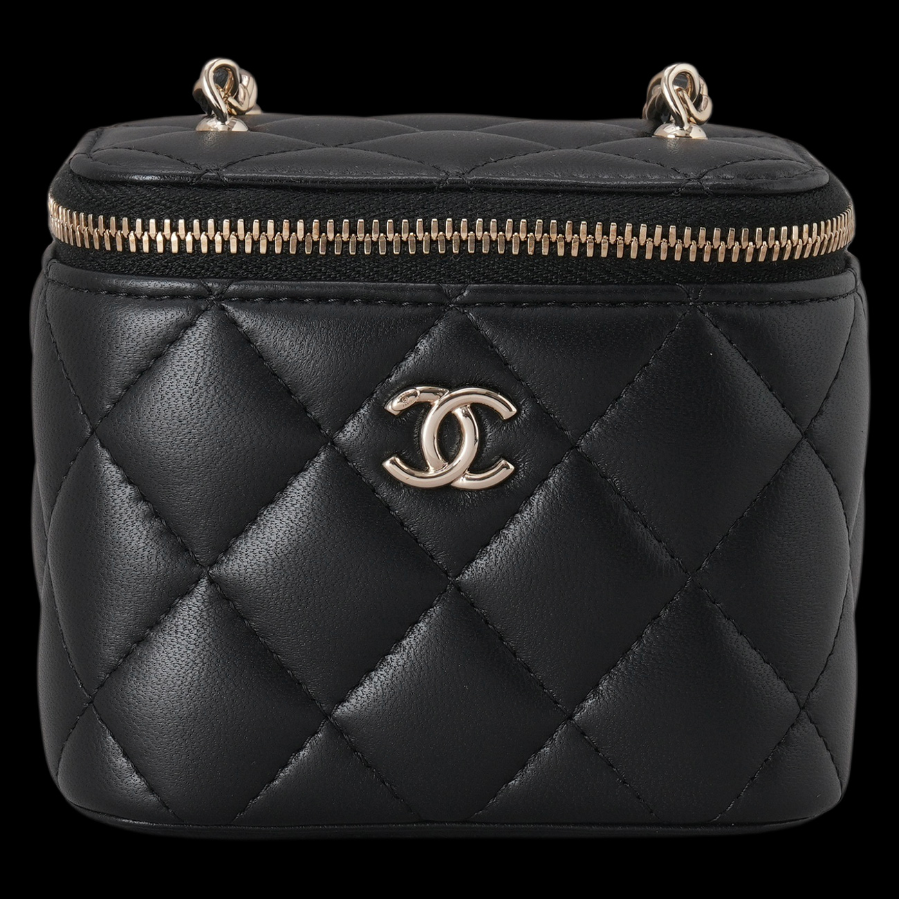 CHANEL(USED)샤넬 AP1447 램스킨 체크볼 베니티 미니 크로스백