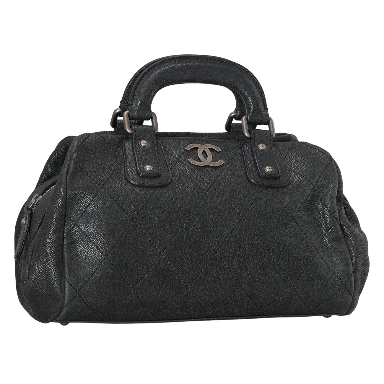 CHANEL(USED)샤넬 캐비어 스티치 CC로고 빈티지 토트백