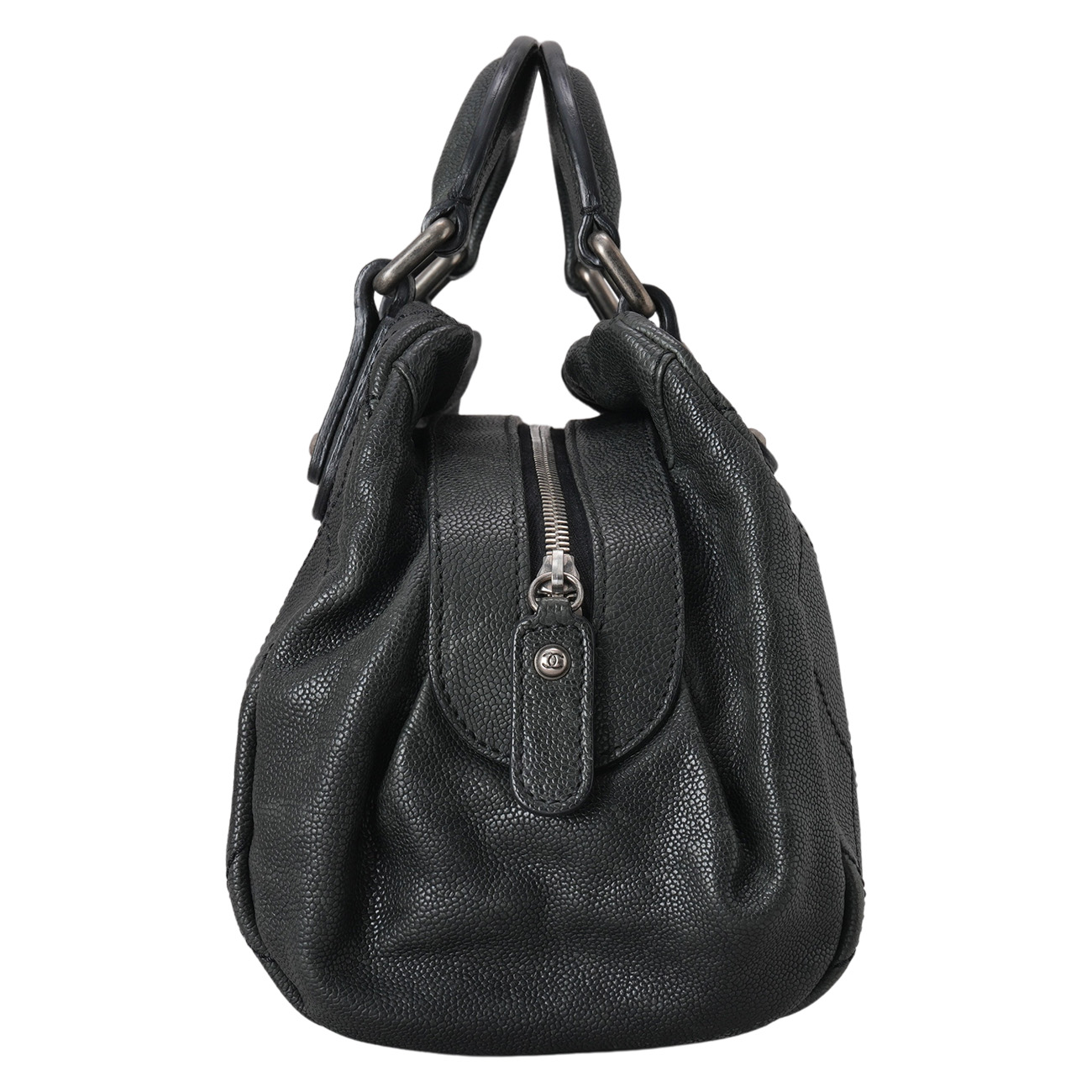 CHANEL(USED)샤넬 캐비어 스티치 CC로고 빈티지 토트백