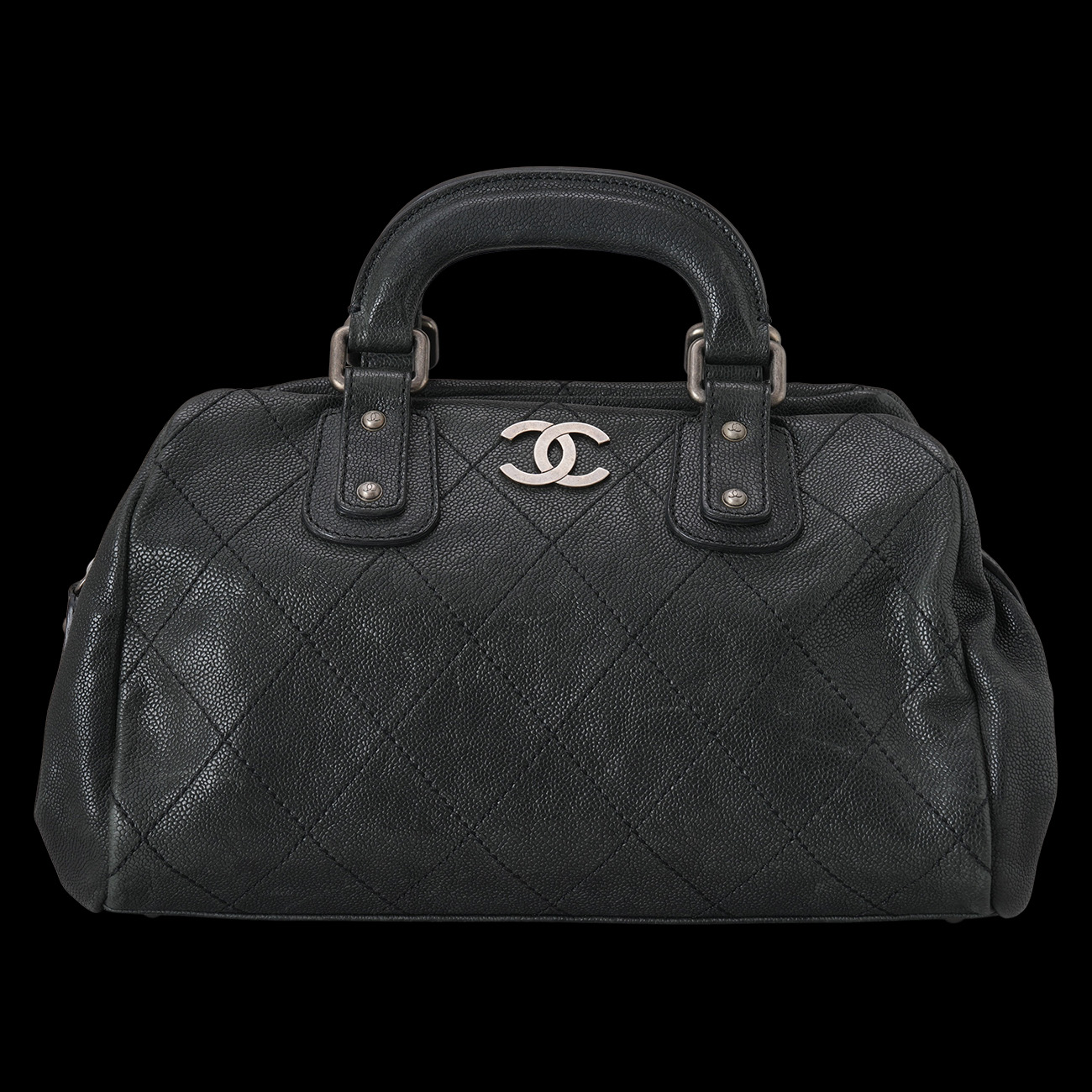 CHANEL(USED)샤넬 캐비어 스티치 CC로고 빈티지 토트백