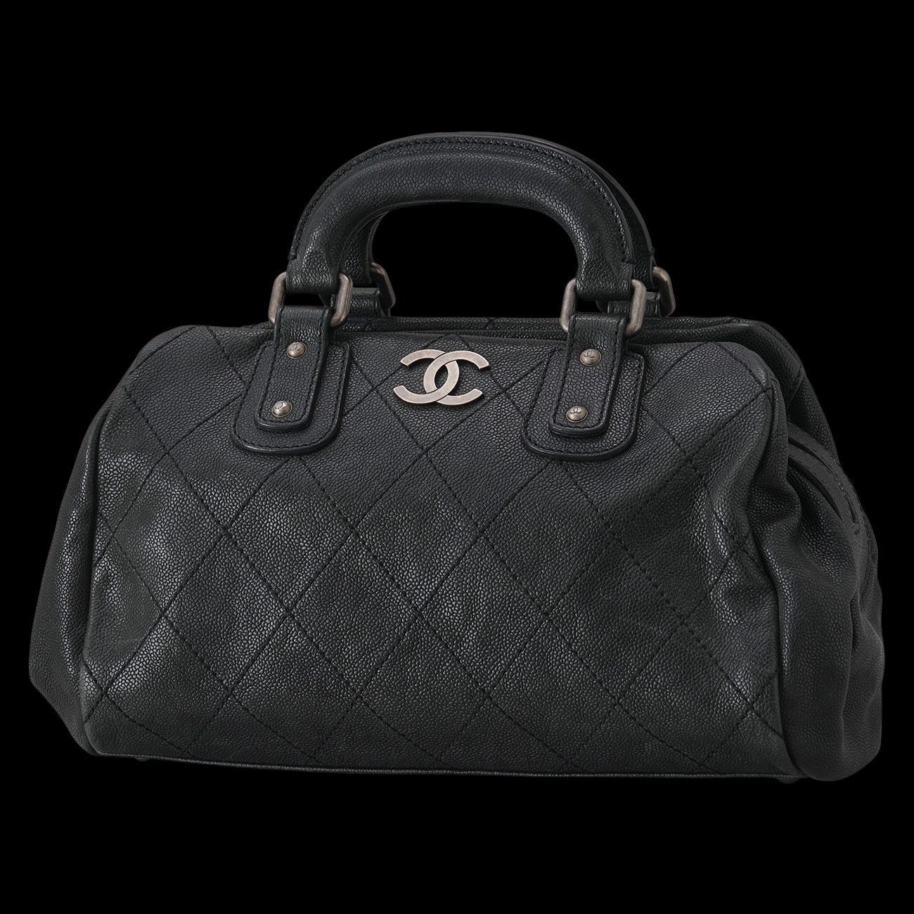 CHANEL(USED)샤넬 캐비어 스티치 CC로고 빈티지 토트백