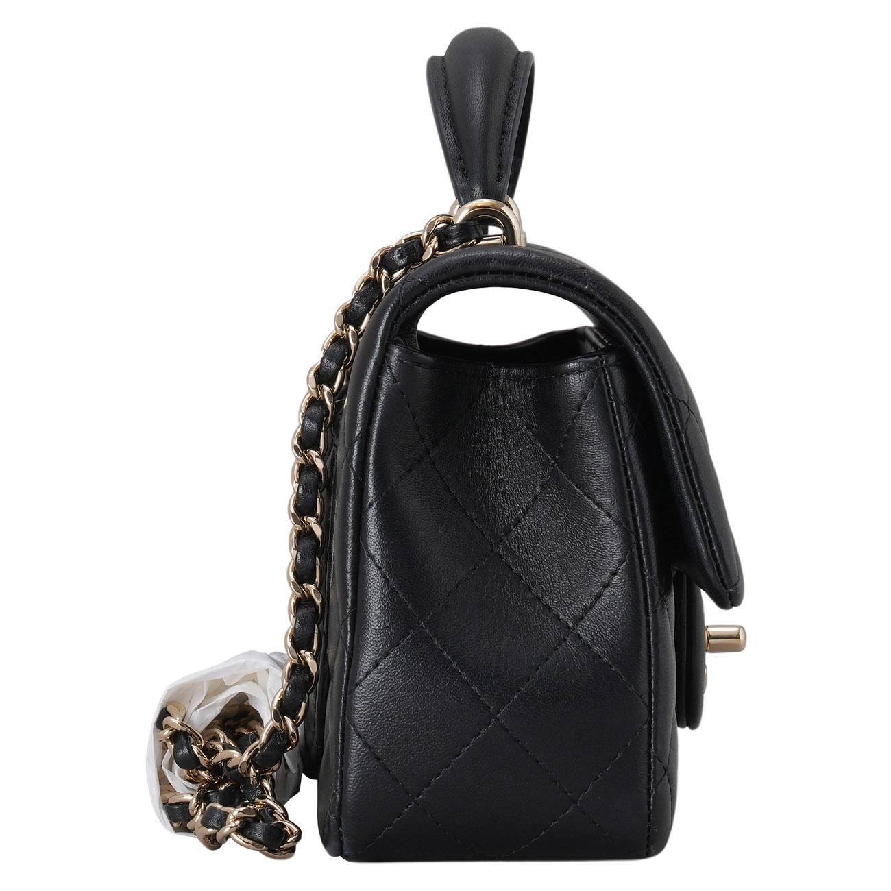 CHANEL(USED)샤넬 램스킨 클래식 뉴미니 탑핸들
