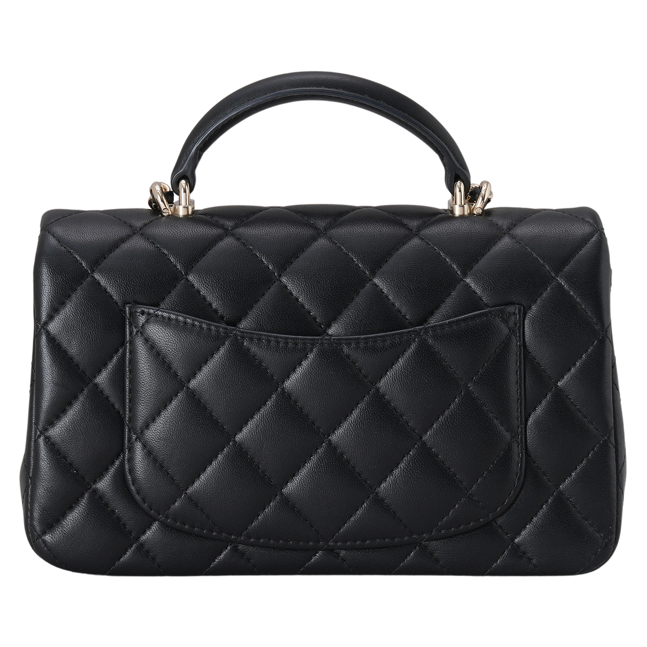 CHANEL(USED)샤넬 램스킨 클래식 뉴미니 탑핸들