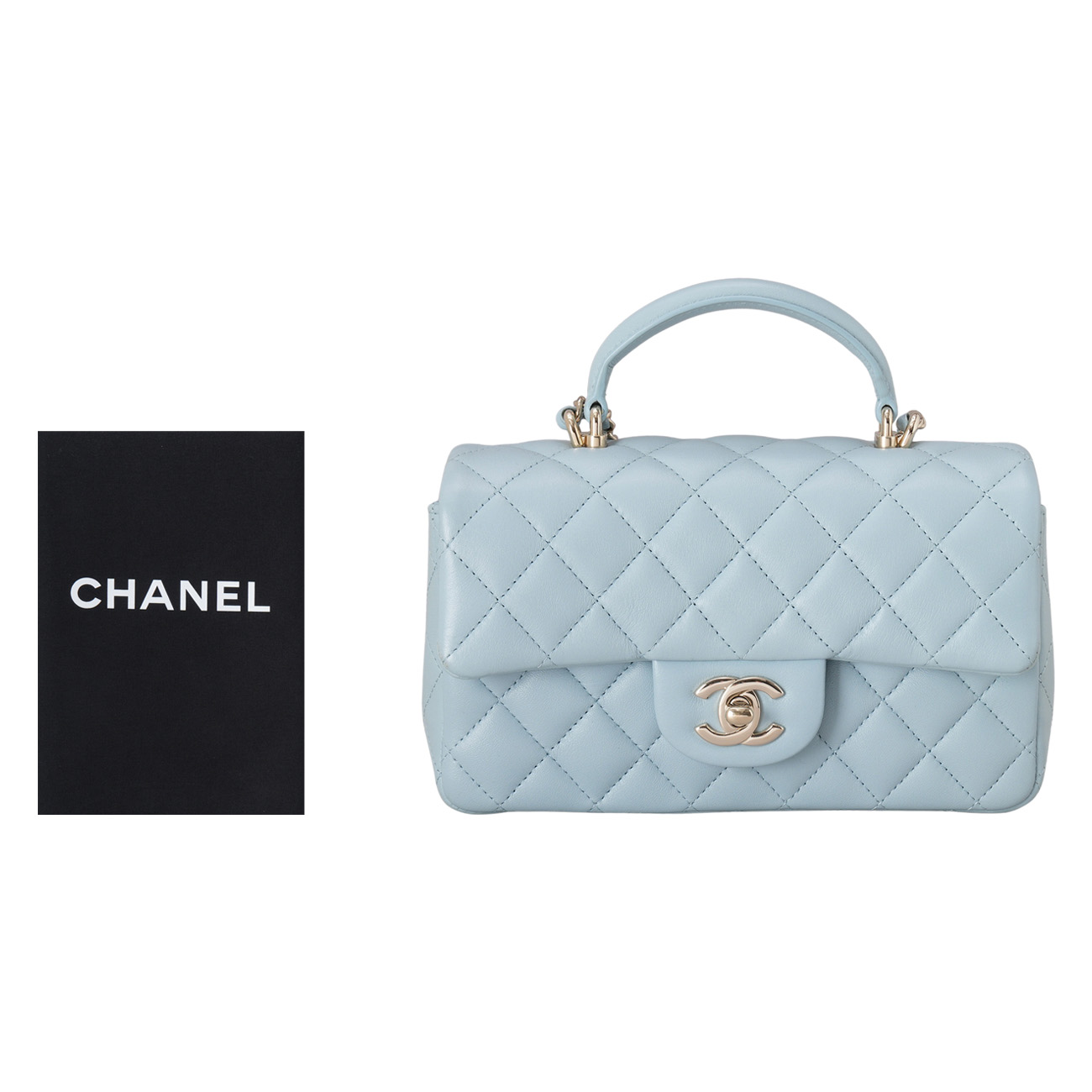 CHANEL(USED)샤넬 램스킨 클래식 뉴미니 탑핸들