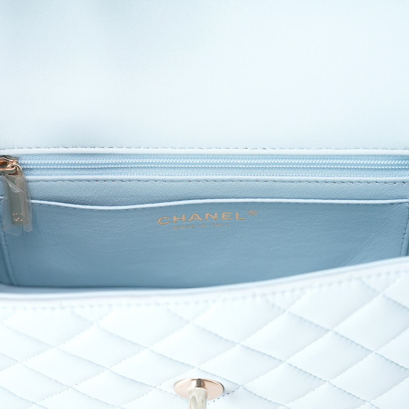 CHANEL(USED)샤넬 램스킨 클래식 뉴미니 탑핸들