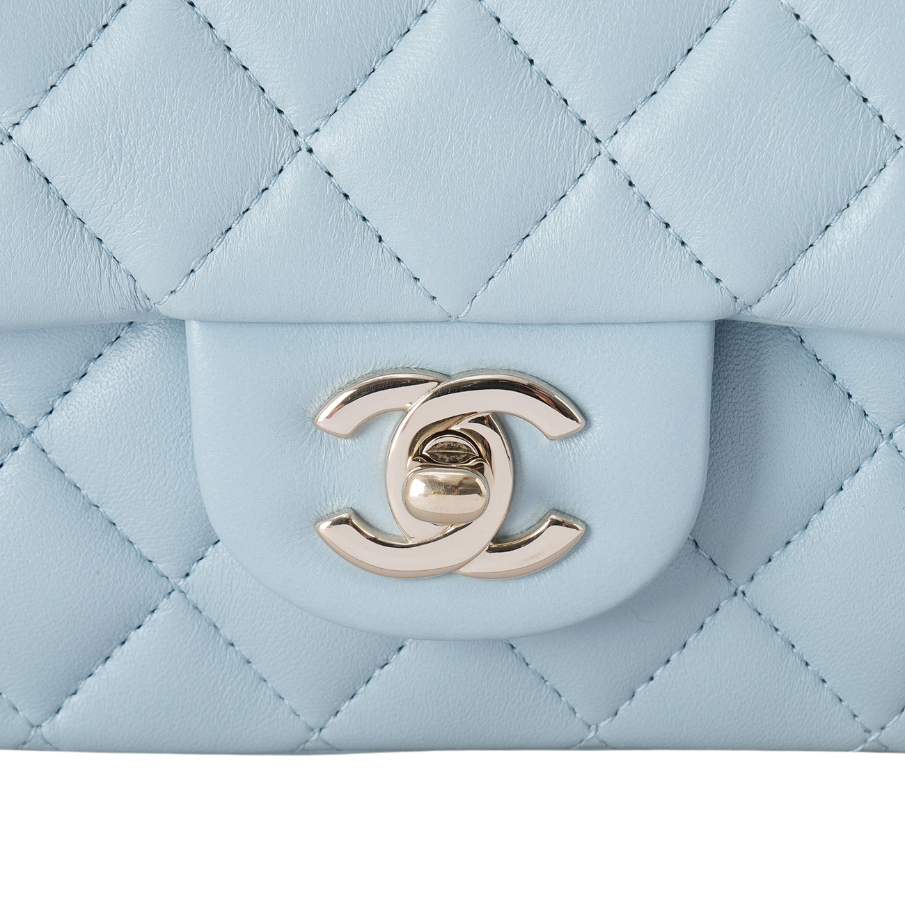 CHANEL(USED)샤넬 램스킨 클래식 뉴미니 탑핸들