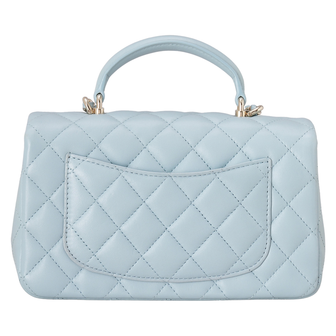 CHANEL(USED)샤넬 램스킨 클래식 뉴미니 탑핸들