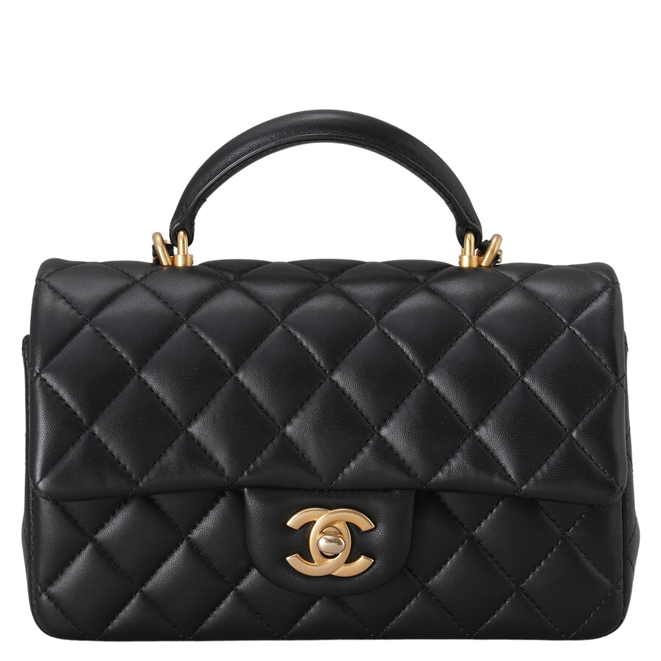 CHANEL(USED)샤넬 AS2431 램스킨 뉴미니 탑핸들 크로스백
