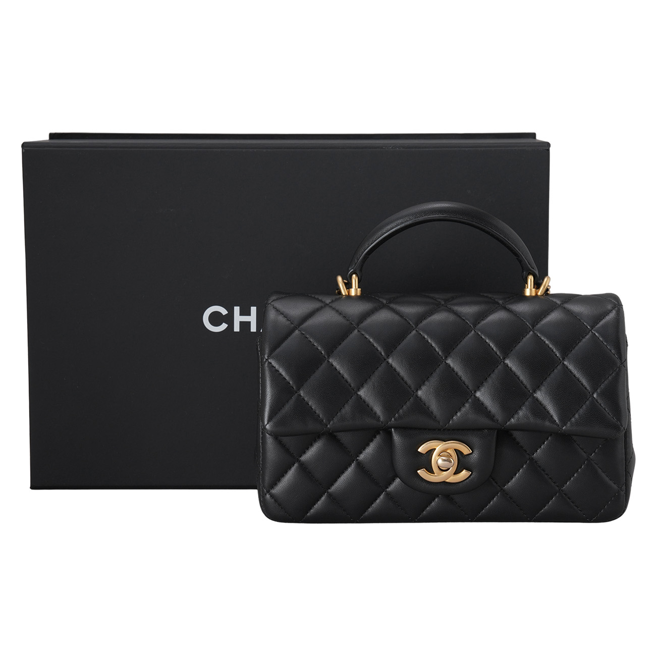 CHANEL(USED)샤넬 AS2431 램스킨 뉴미니 탑핸들 크로스백