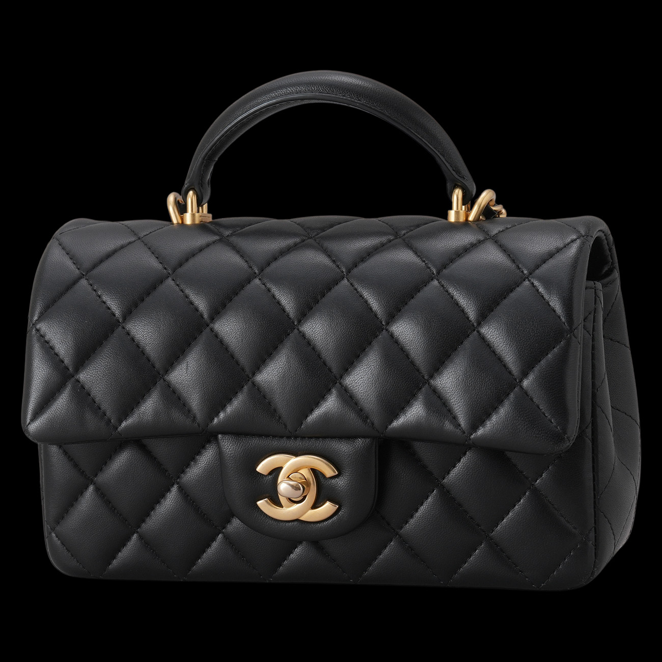 CHANEL(USED)샤넬 AS2431 램스킨 뉴미니 탑핸들 크로스백