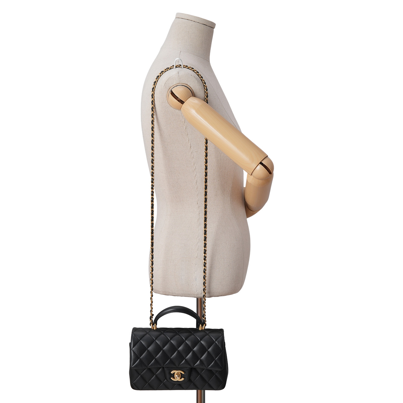 CHANEL(USED)샤넬 AS2431 램스킨 뉴미니 탑핸들 크로스백