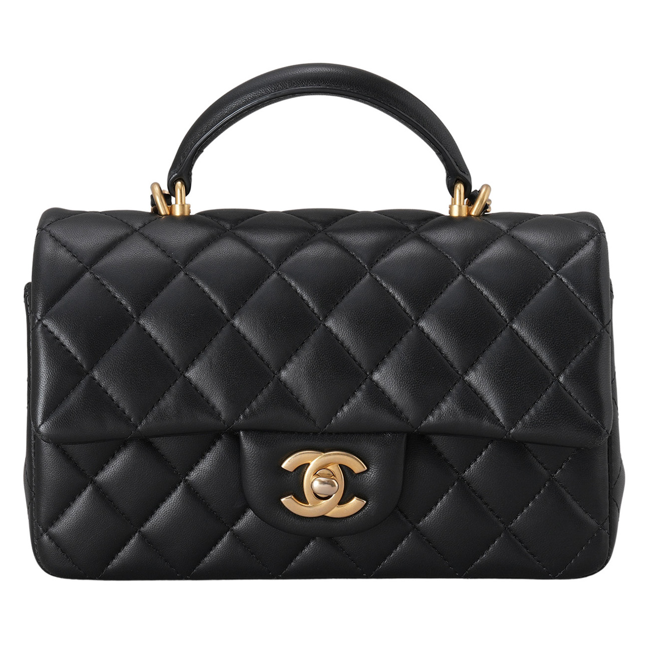 CHANEL(USED)샤넬 AS2431 램스킨 뉴미니 탑핸들 크로스백