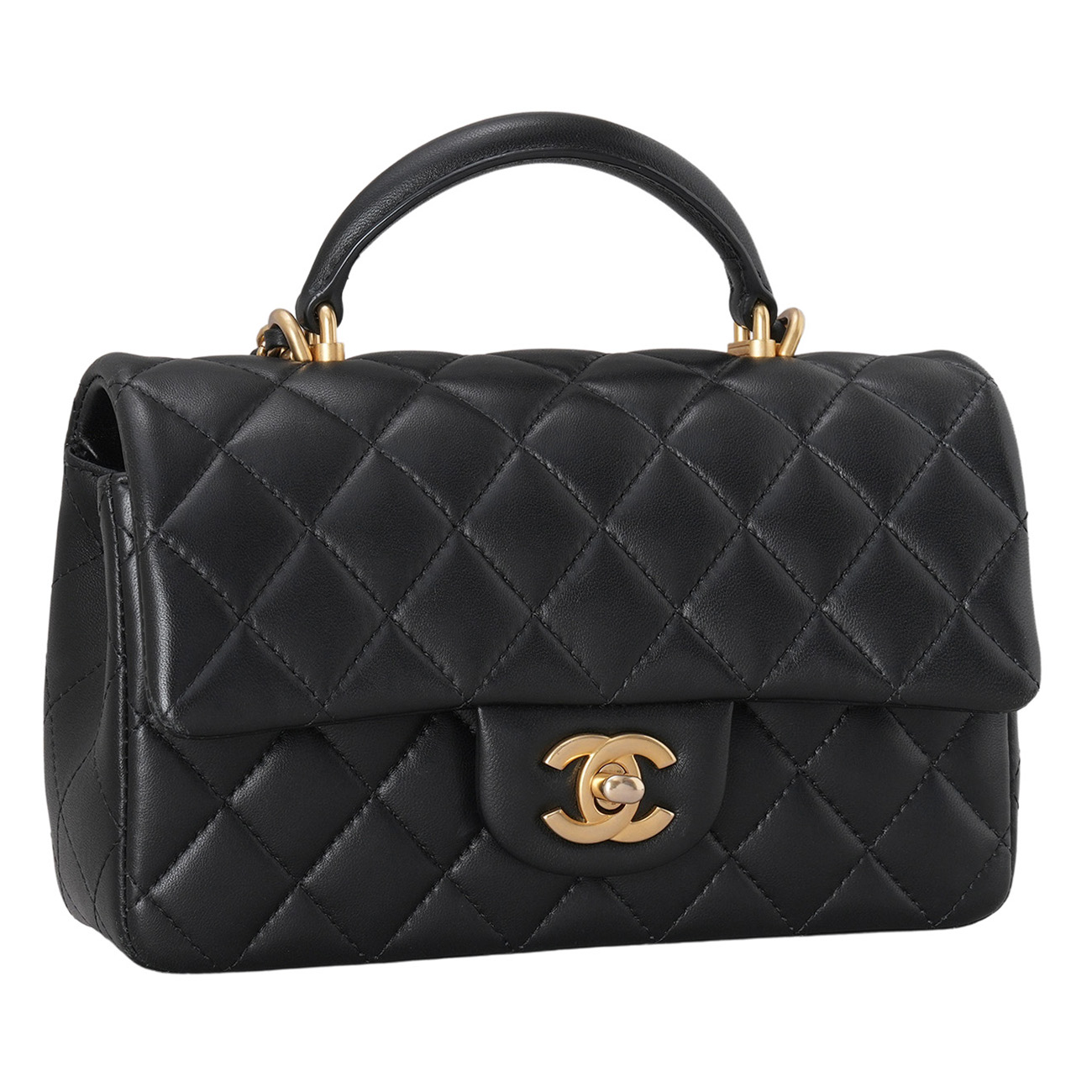 CHANEL(USED)샤넬 AS2431 램스킨 뉴미니 탑핸들 크로스백