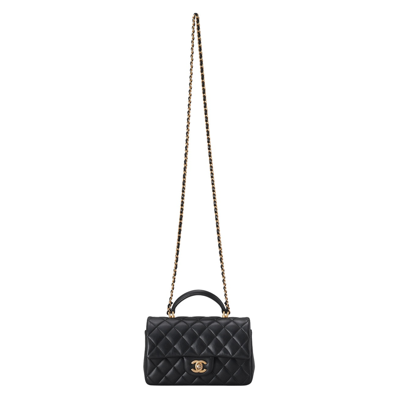 CHANEL(USED)샤넬 AS2431 램스킨 뉴미니 탑핸들 크로스백