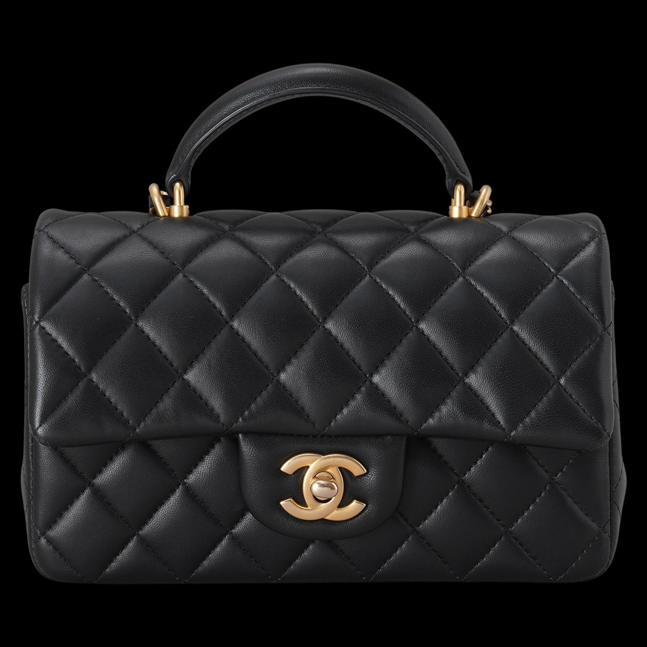CHANEL(USED)샤넬 AS2431 램스킨 뉴미니 탑핸들 크로스백