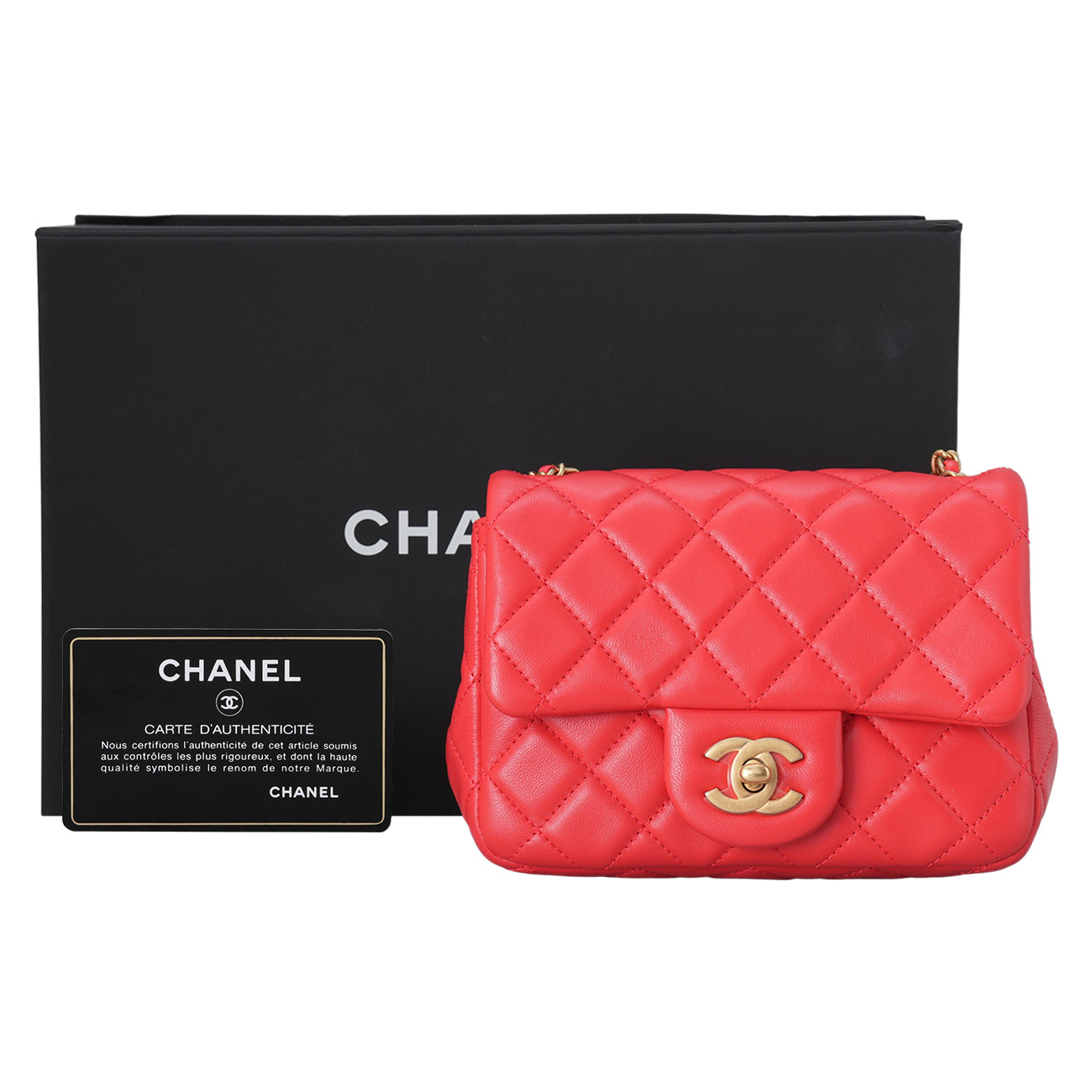 CHANEL(USED)샤넬 램스킨 클래식 쁘띠삭 골든볼