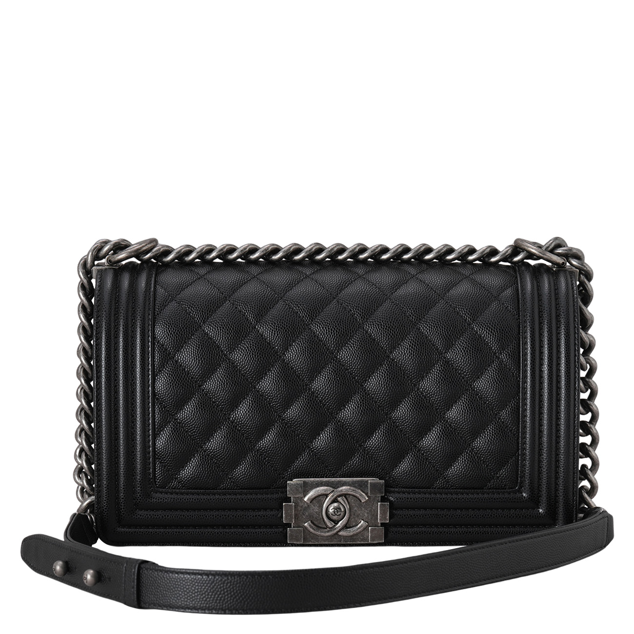 CHANEL(USED)샤넬 캐비어 보이샤넬 미듐 플랩백