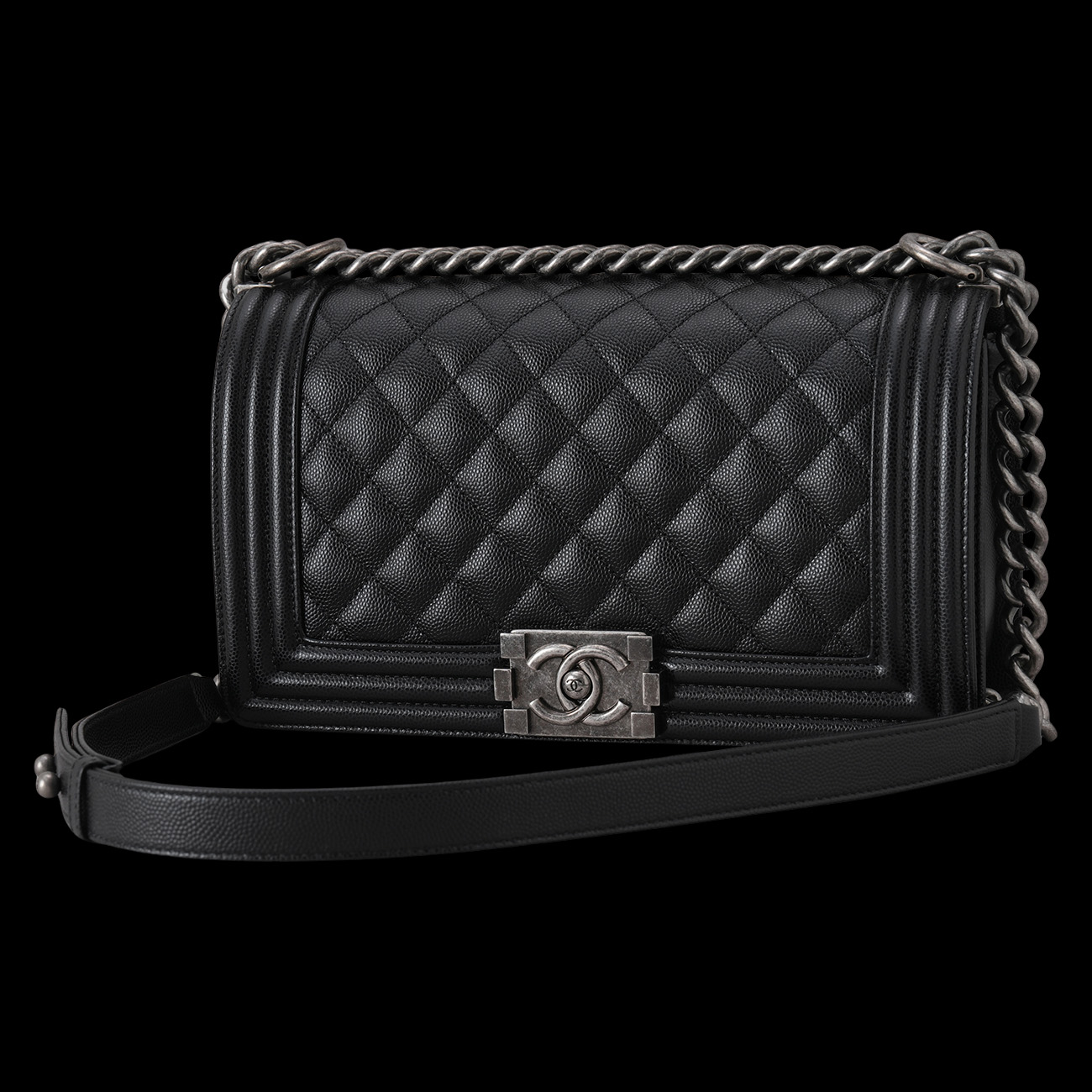 CHANEL(USED)샤넬 캐비어 보이샤넬 미듐 플랩백