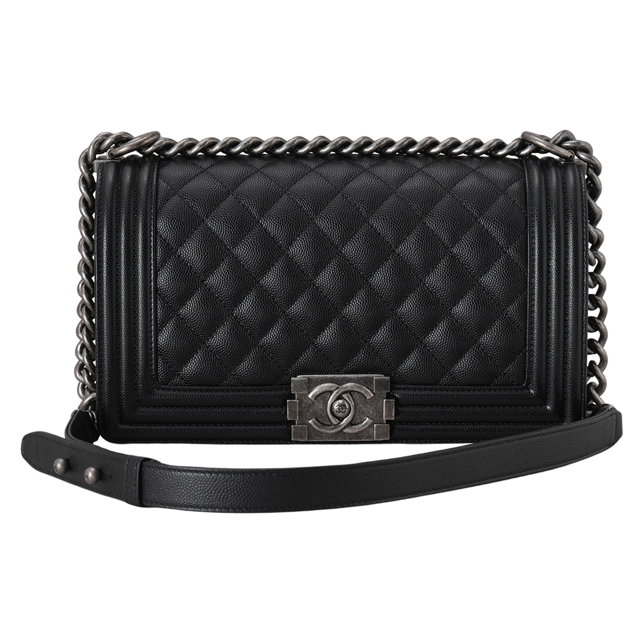 CHANEL(USED)샤넬 캐비어 보이샤넬 미듐 플랩백