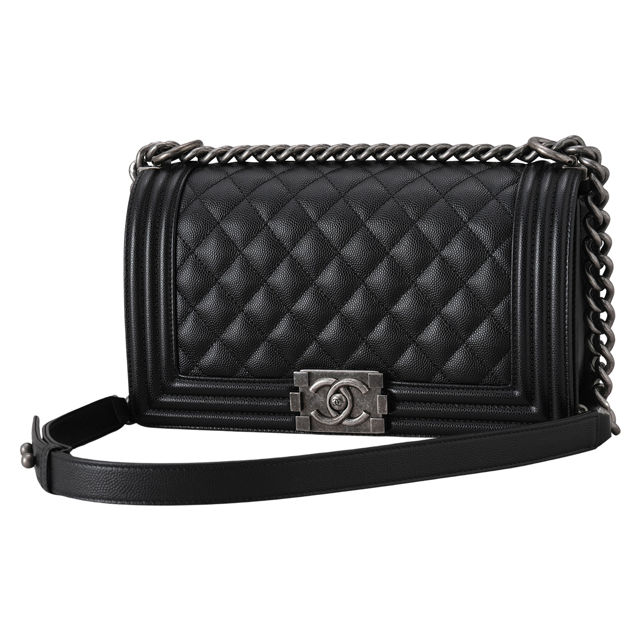 CHANEL(USED)샤넬 캐비어 보이샤넬 미듐 플랩백