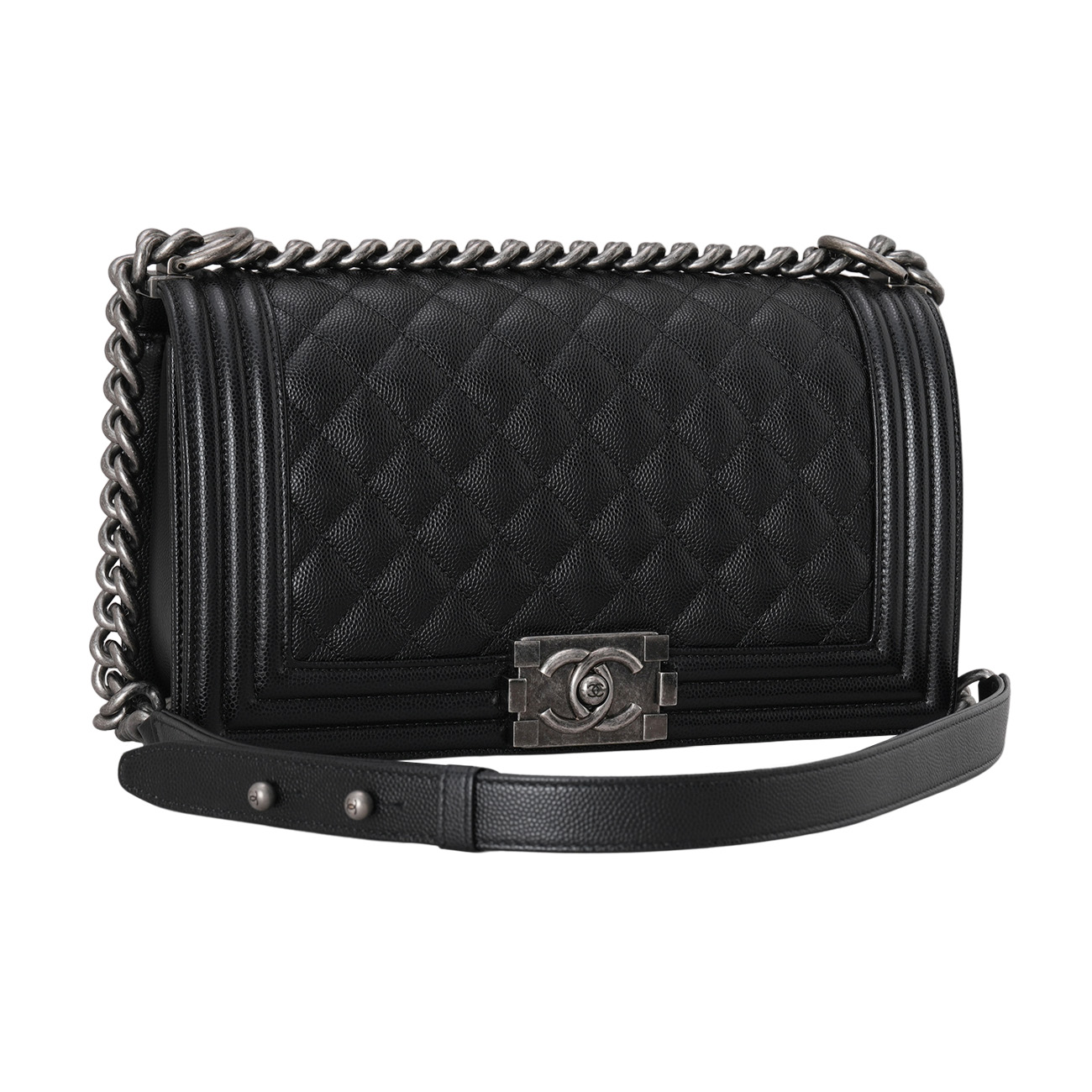 CHANEL(USED)샤넬 캐비어 보이샤넬 미듐 플랩백