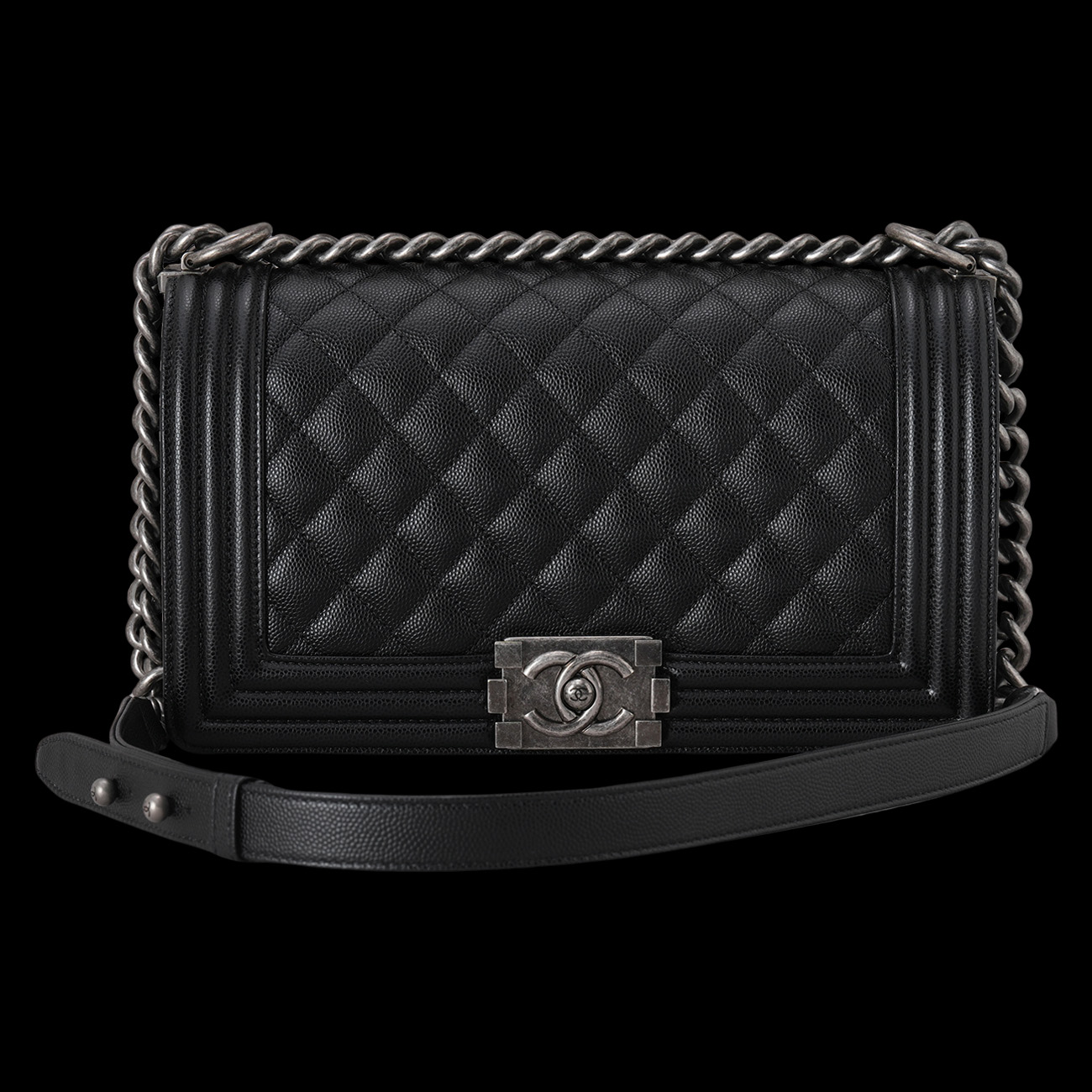 CHANEL(USED)샤넬 캐비어 보이샤넬 미듐 플랩백