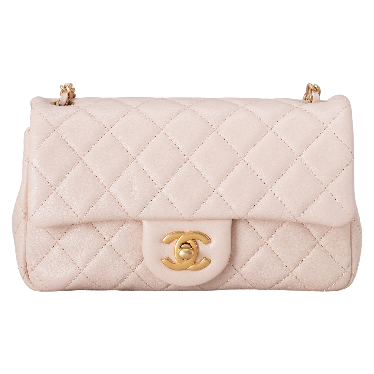 CHANEL(USED)샤넬 램스킨 뉴미니 골든볼 크로스백