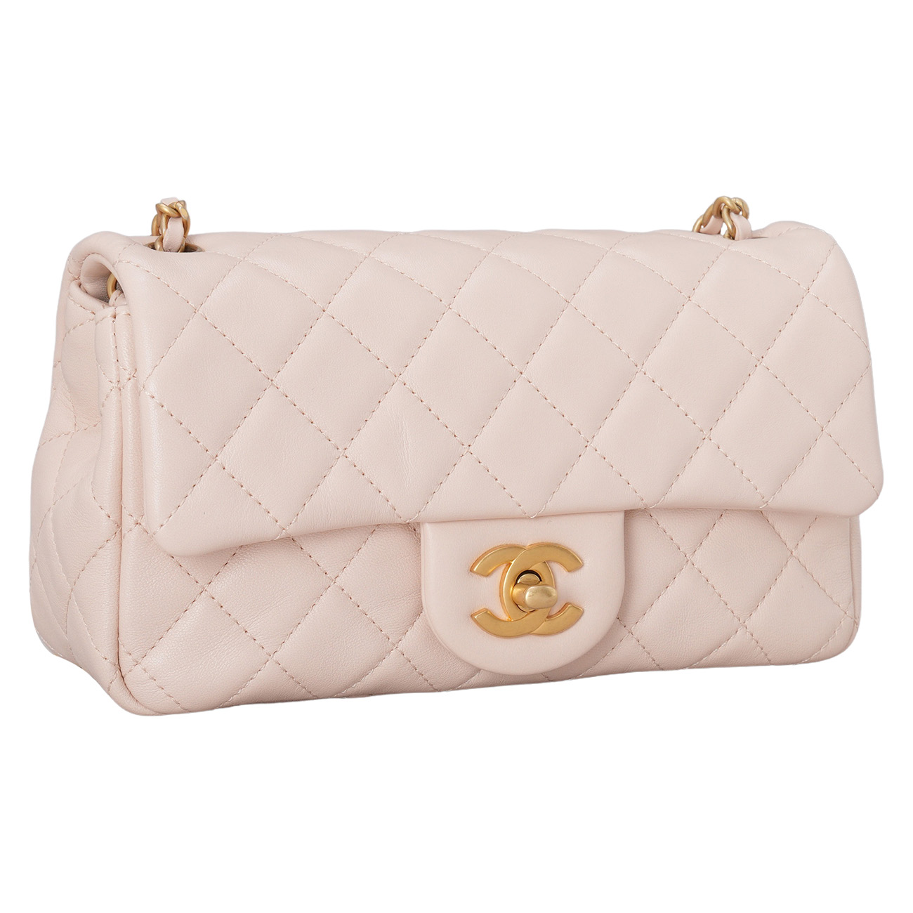 CHANEL(USED)샤넬 램스킨 뉴미니 골든볼 크로스백