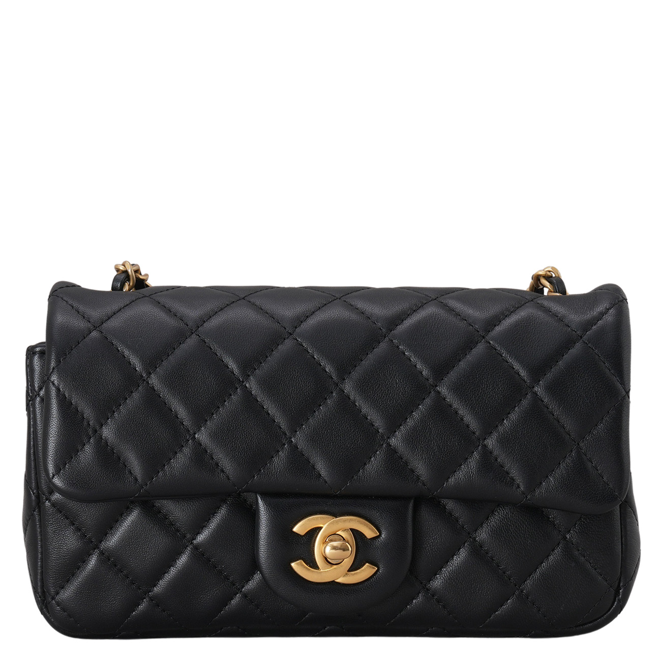 CHANEL(USED)샤넬 램스킨 클래식 뉴미니 골든볼 크로스백