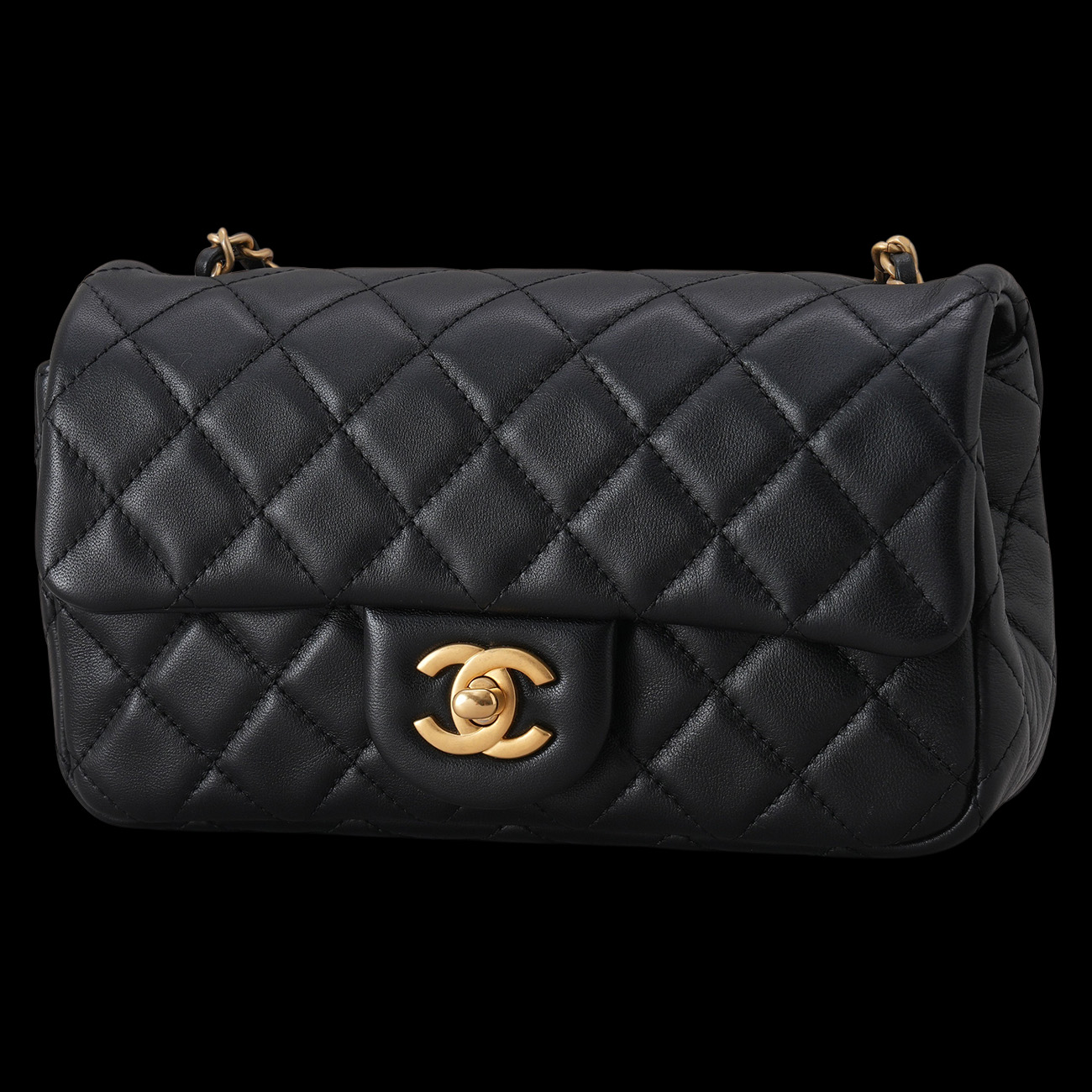 CHANEL(USED)샤넬 램스킨 클래식 뉴미니 골든볼 크로스백