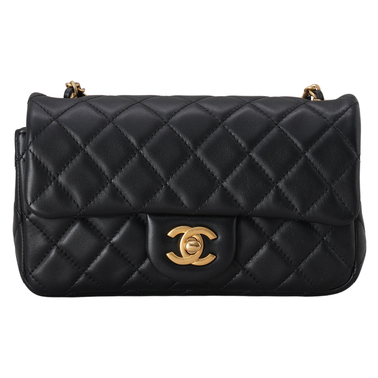 CHANEL(USED)샤넬 램스킨 클래식 뉴미니 골든볼 크로스백