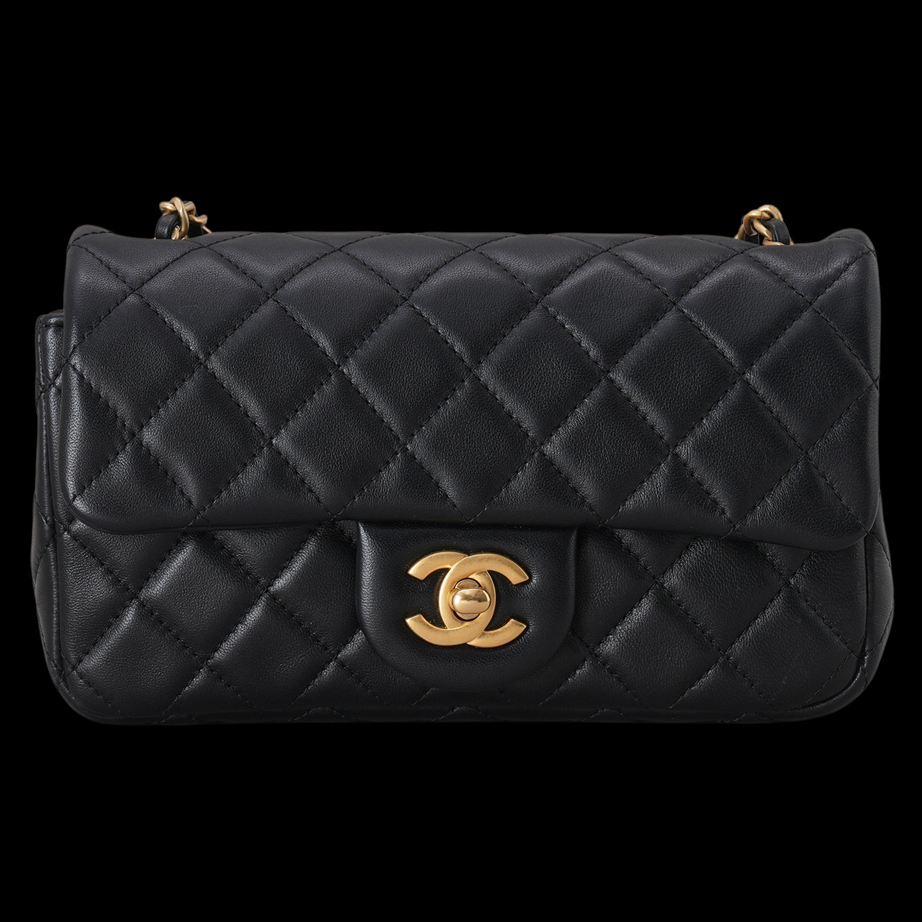 CHANEL(USED)샤넬 램스킨 클래식 뉴미니 골든볼 크로스백