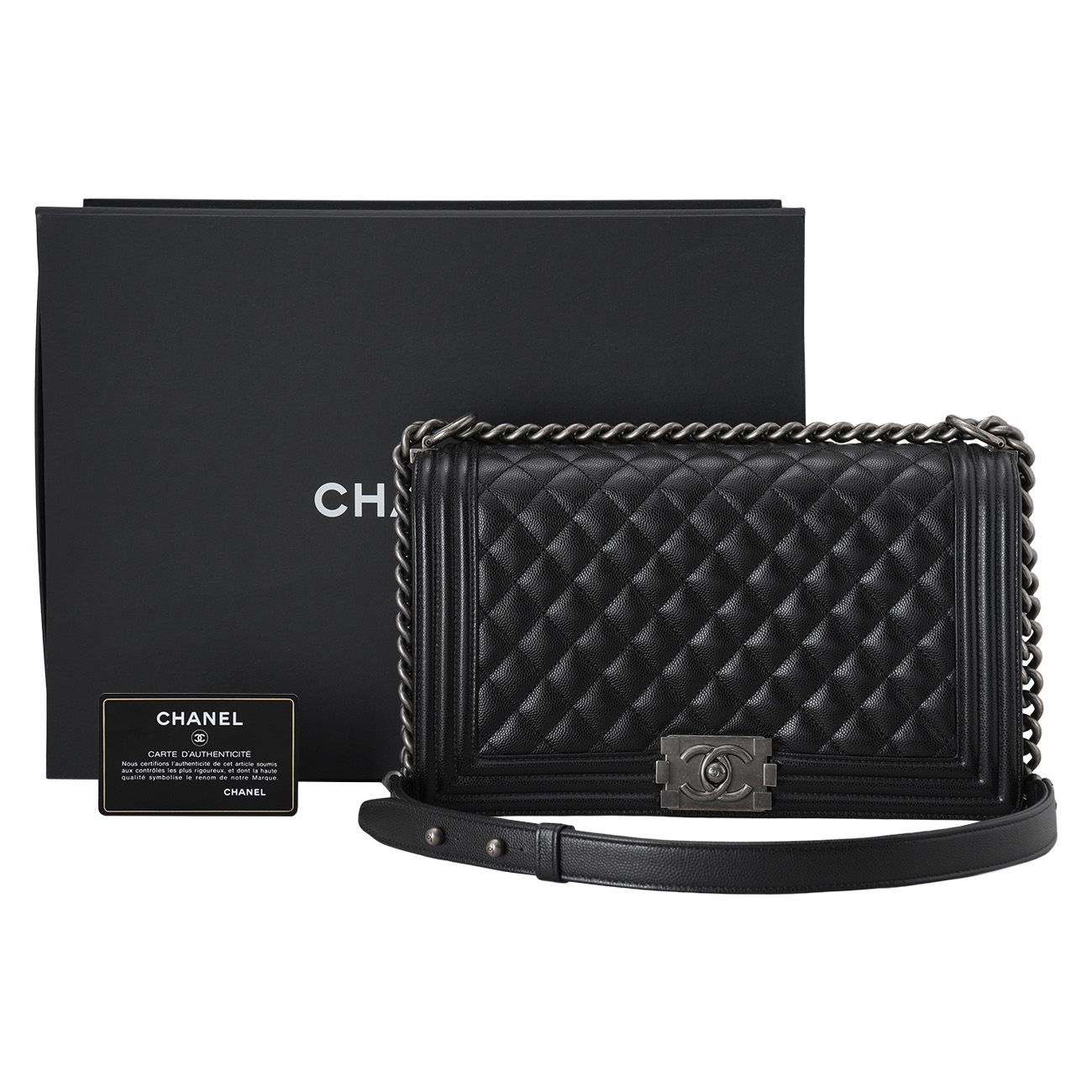 CHANEL(USED)샤넬 캐비어 보이샤넬 라지 플랩백