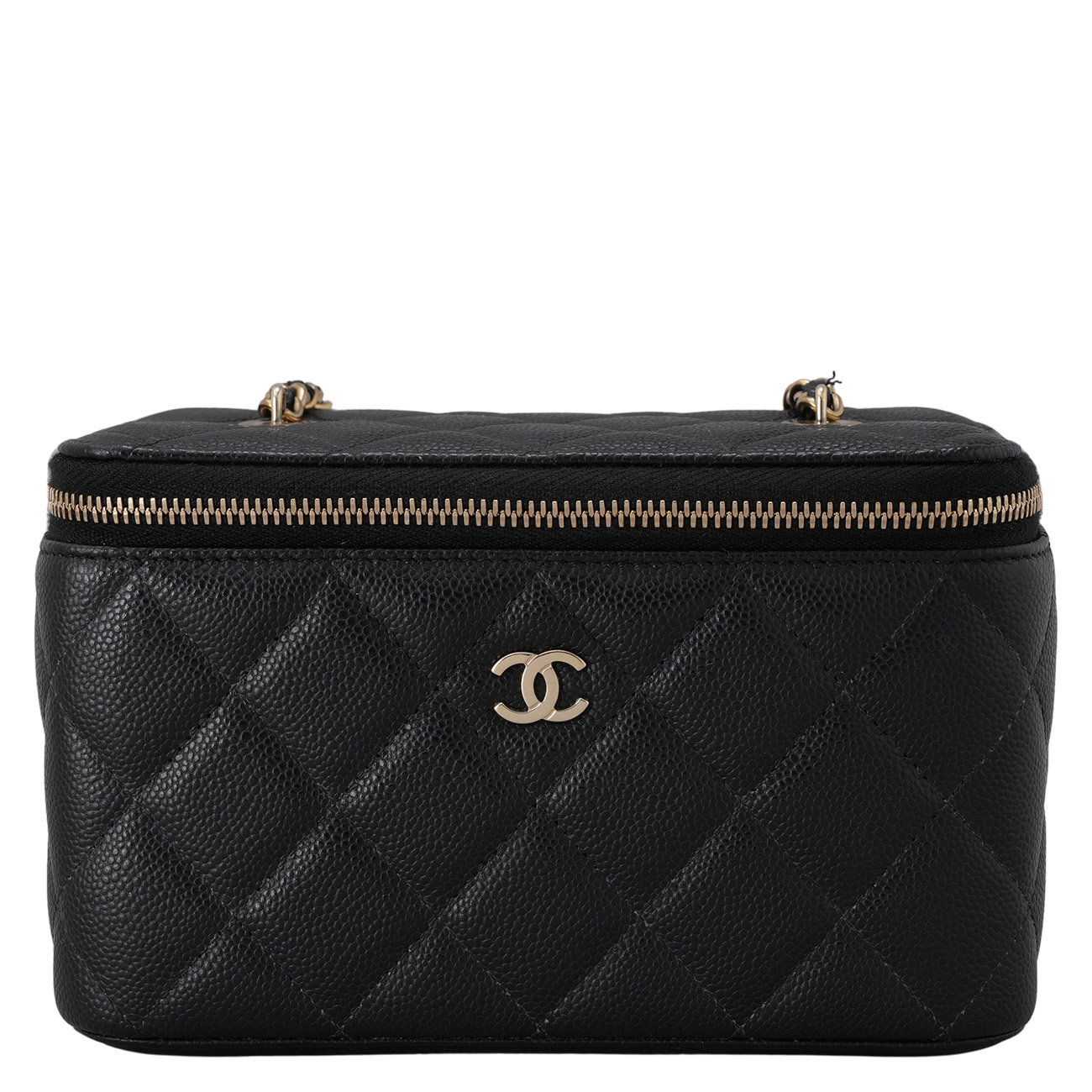 CHANEL(USED)샤넬 캐비어 직사각 베니티