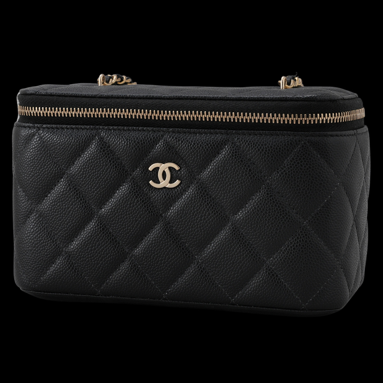 CHANEL(USED)샤넬 캐비어 직사각 베니티