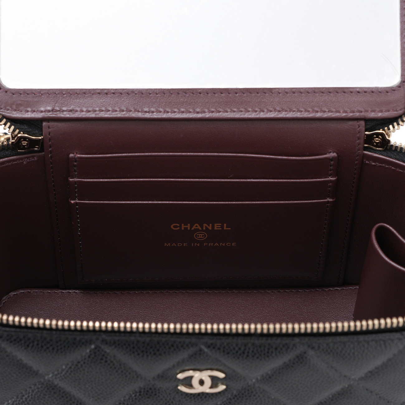 CHANEL(USED)샤넬 캐비어 직사각 베니티