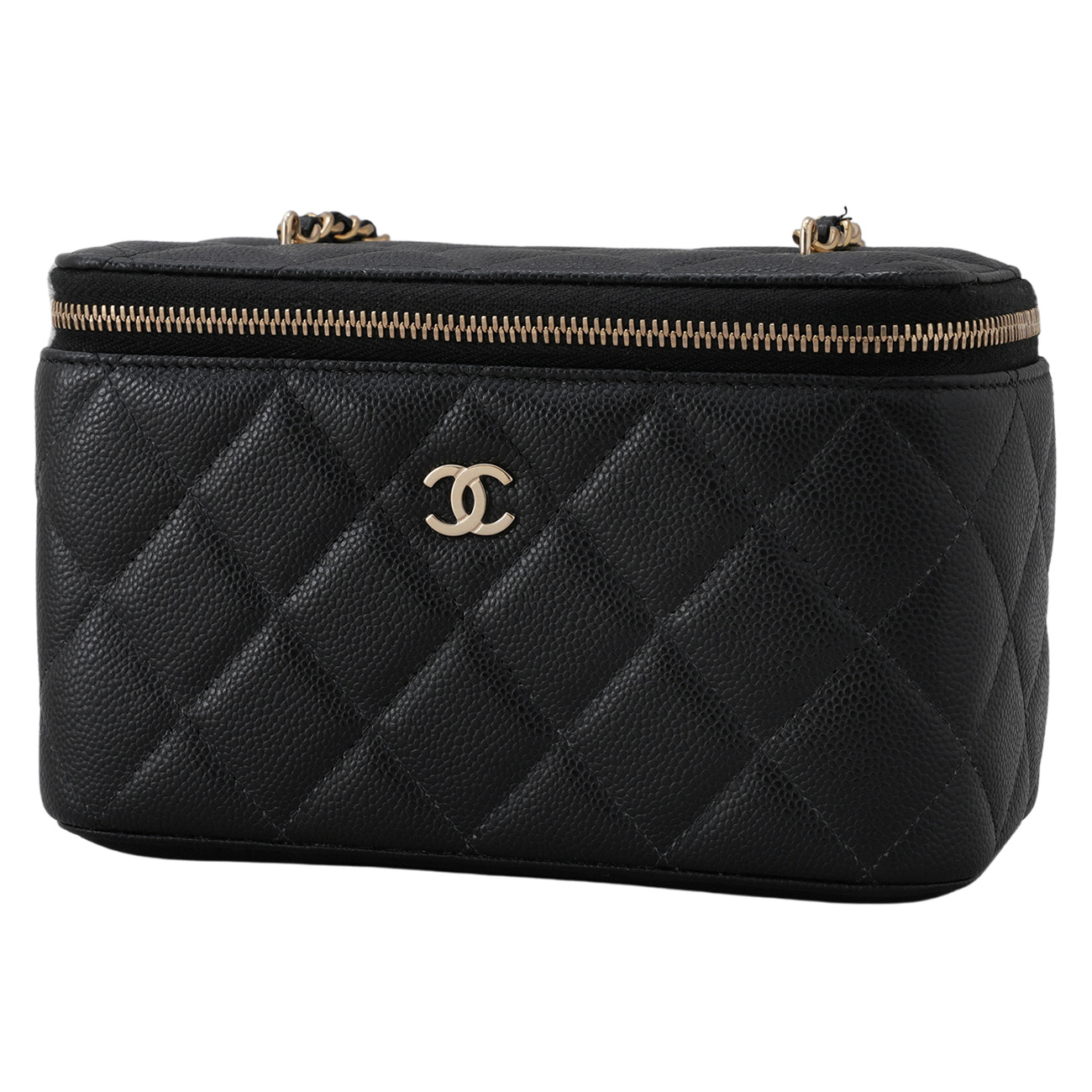 CHANEL(USED)샤넬 캐비어 직사각 베니티