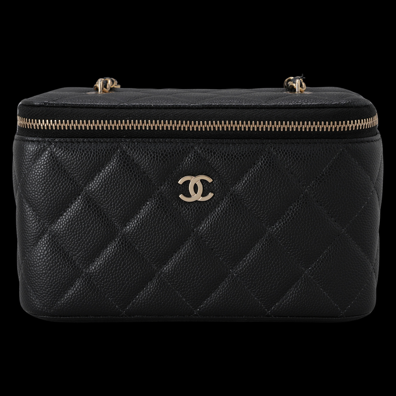 CHANEL(USED)샤넬 캐비어 직사각 베니티