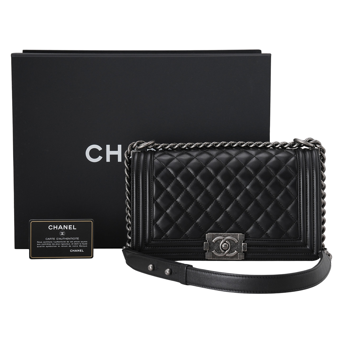 CHANEL(USED)샤넬 램스킨 보이샤넬 미듐 플랩백