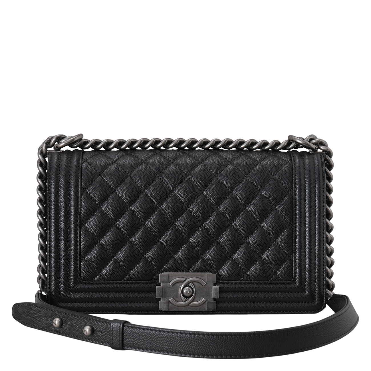 CHANEL(USED)샤넬 캐비어 보이샤넬 미듐 플랩백