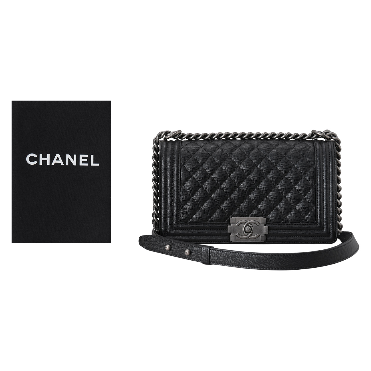 CHANEL(USED)샤넬 캐비어 보이샤넬 미듐 플랩백