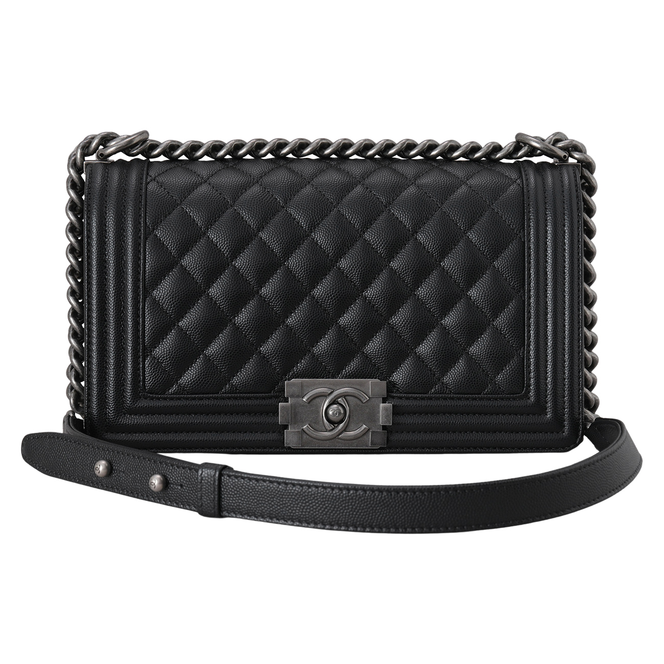 CHANEL(USED)샤넬 캐비어 보이샤넬 미듐 플랩백