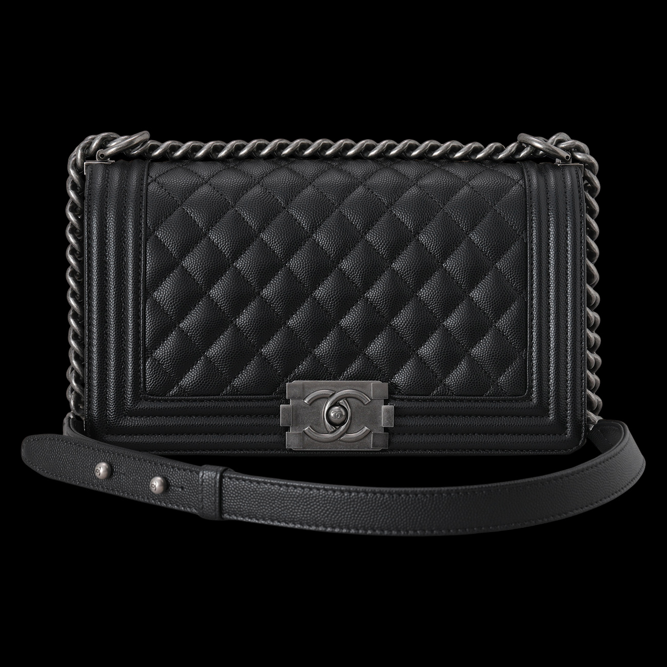 CHANEL(USED)샤넬 캐비어 보이샤넬 미듐 플랩백