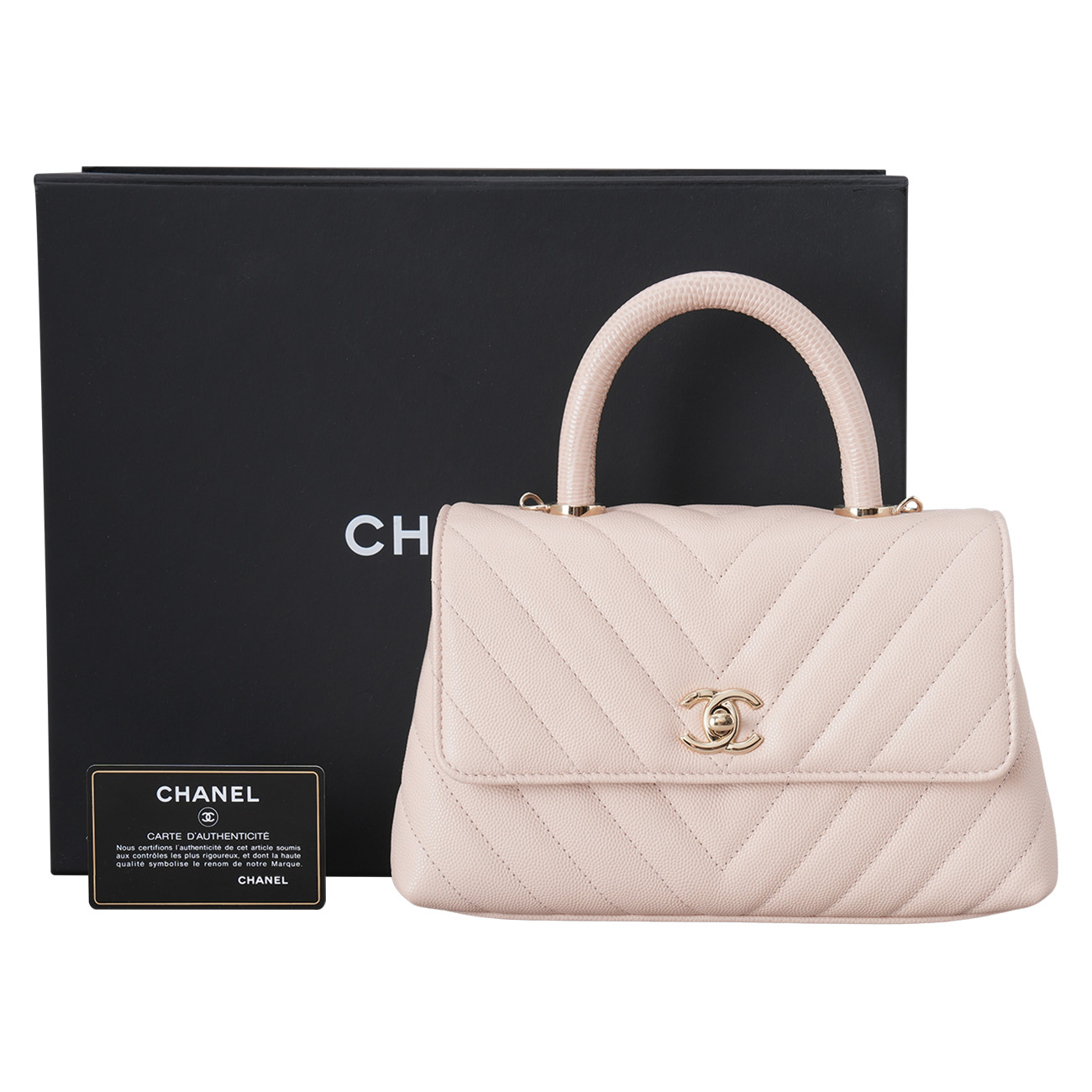 CHANEL(USED)샤넬 캐비어 코코핸들 쉐브론 스몰