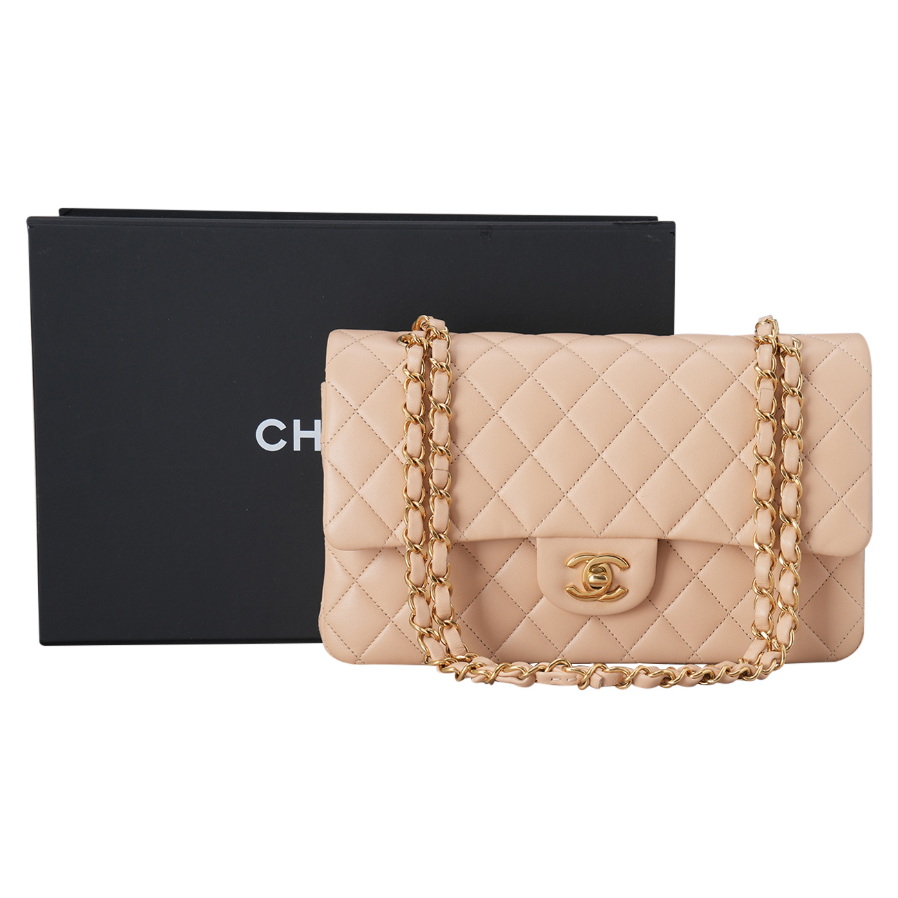 Chanel(USED)샤넬 램스킨 클래식 미듐 플랩백