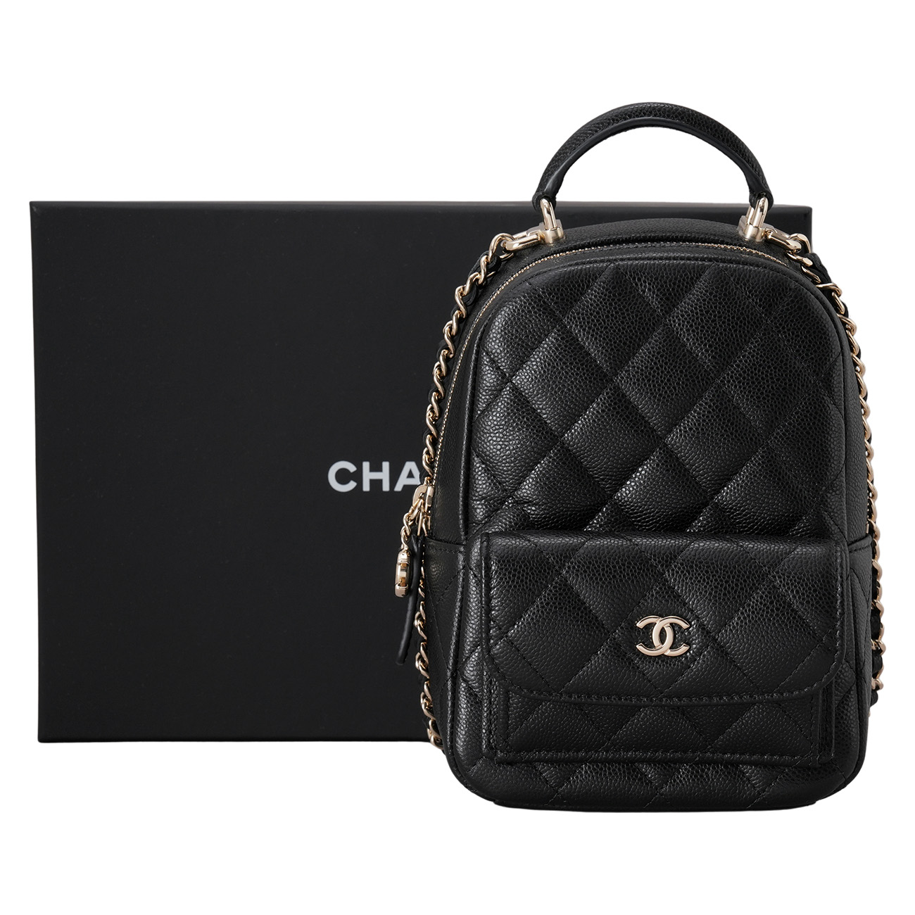 CHANEL(USED)샤넬 AP3753 시즌 캐비어 탑핸들 백팩