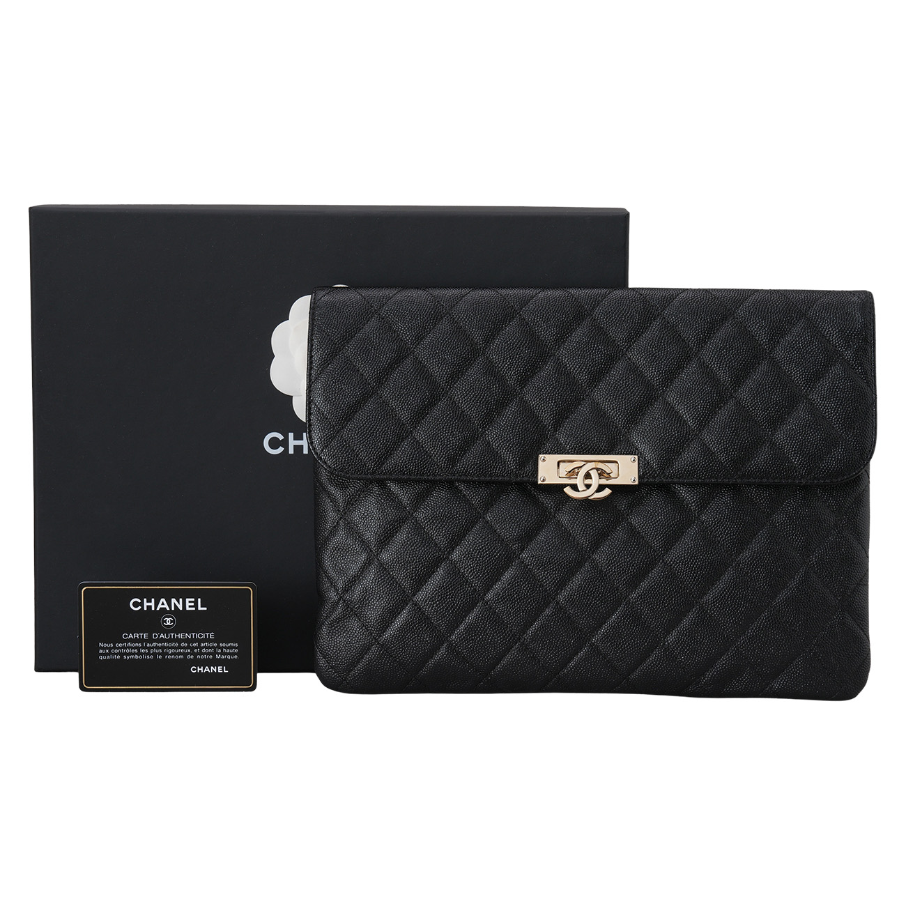 CHANEL(USED)샤넬 A84052 캐비어 플랩 클러치백