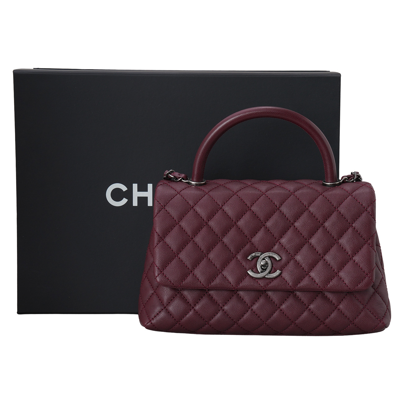 CHANEL(USED)샤넬 스티치 코코핸들 미듐 28