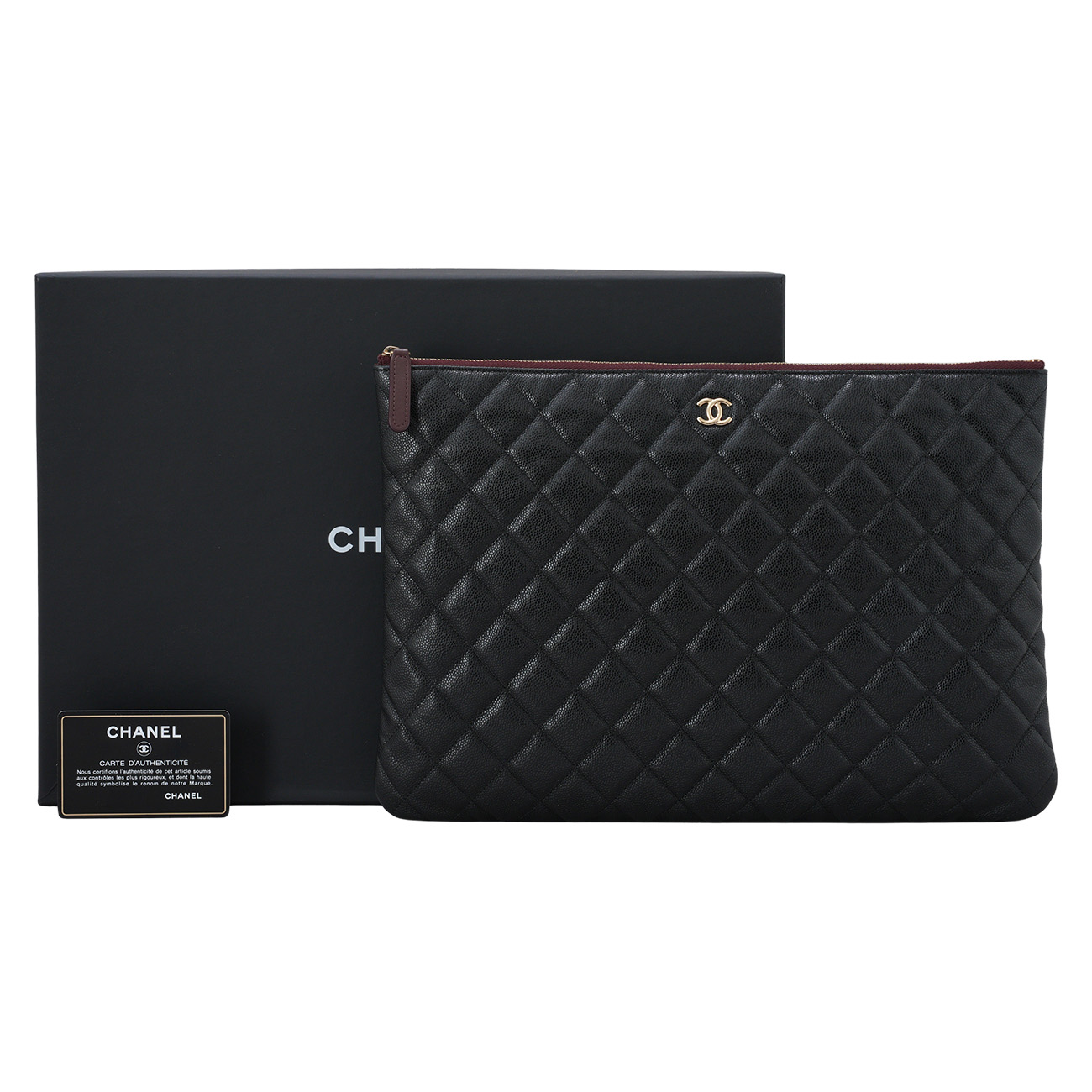 CHANEL(USED)샤넬 캐비어 클래식 라지 클러치